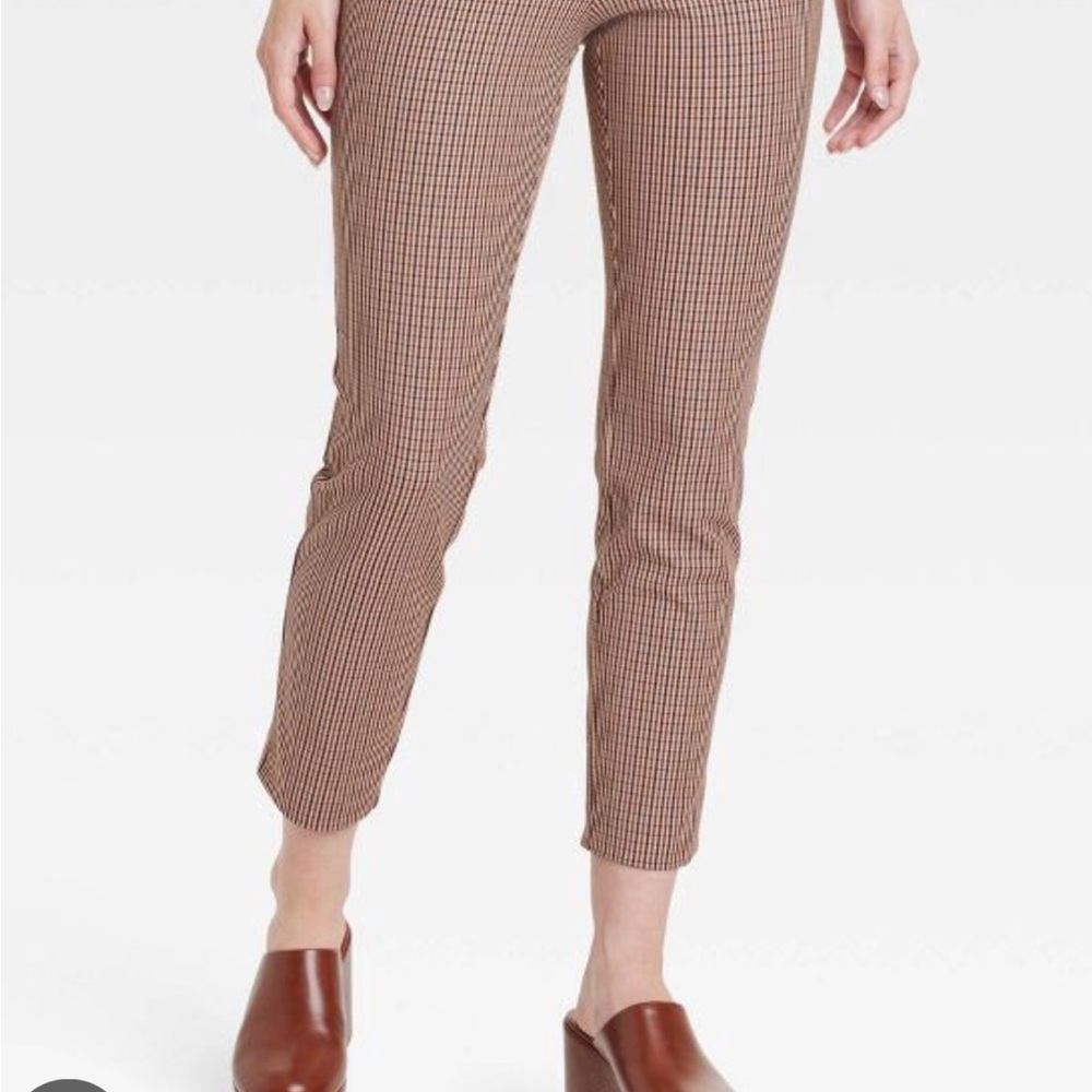 Women's Brown Checkered Pants